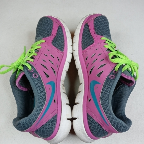 Nike Women's Flex 2013 Run Sneakers 8.5 Pink & gra - Picture 8 of 11
